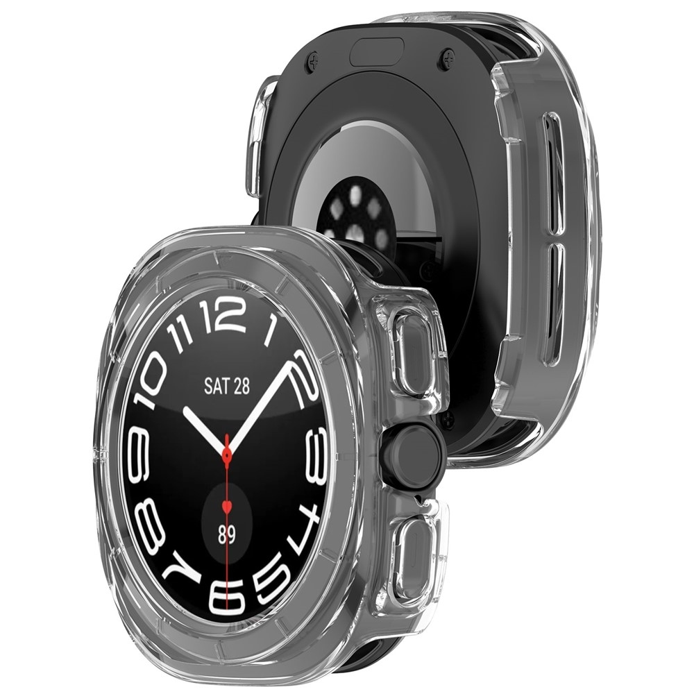 Half plastové nasadzovacie puzdro na Samsung Galaxy Watch Ultra (2025) 47mm - priehľadné