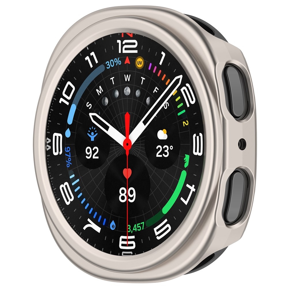 Half plastové nasadzovacie púzdro na Samsung Galaxy Watch8 44mm - béžové