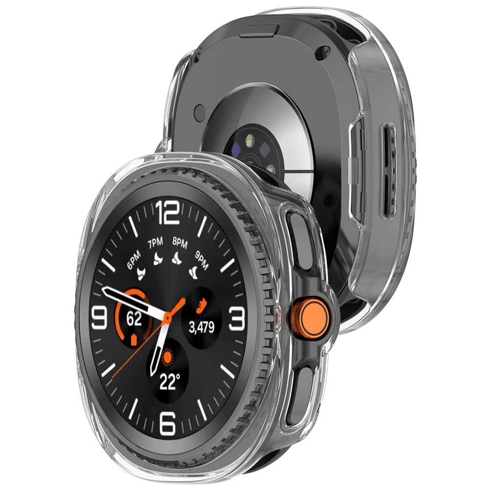 Half plastové nasadzovacie púzdro na Samsung Galaxy Watch8 Classic 46mm - priehľadné