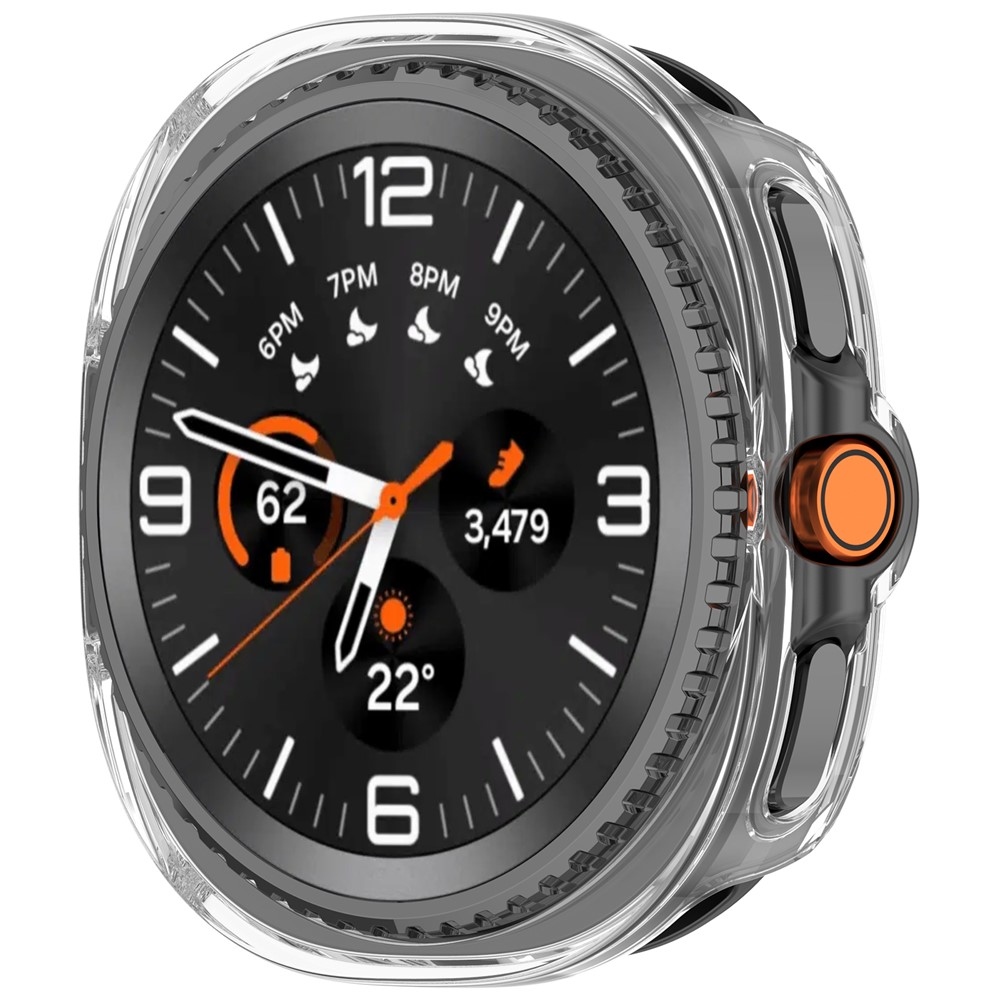 Half plastové nasadzovacie púzdro na Samsung Galaxy Watch8 Classic 46mm - priehľadné