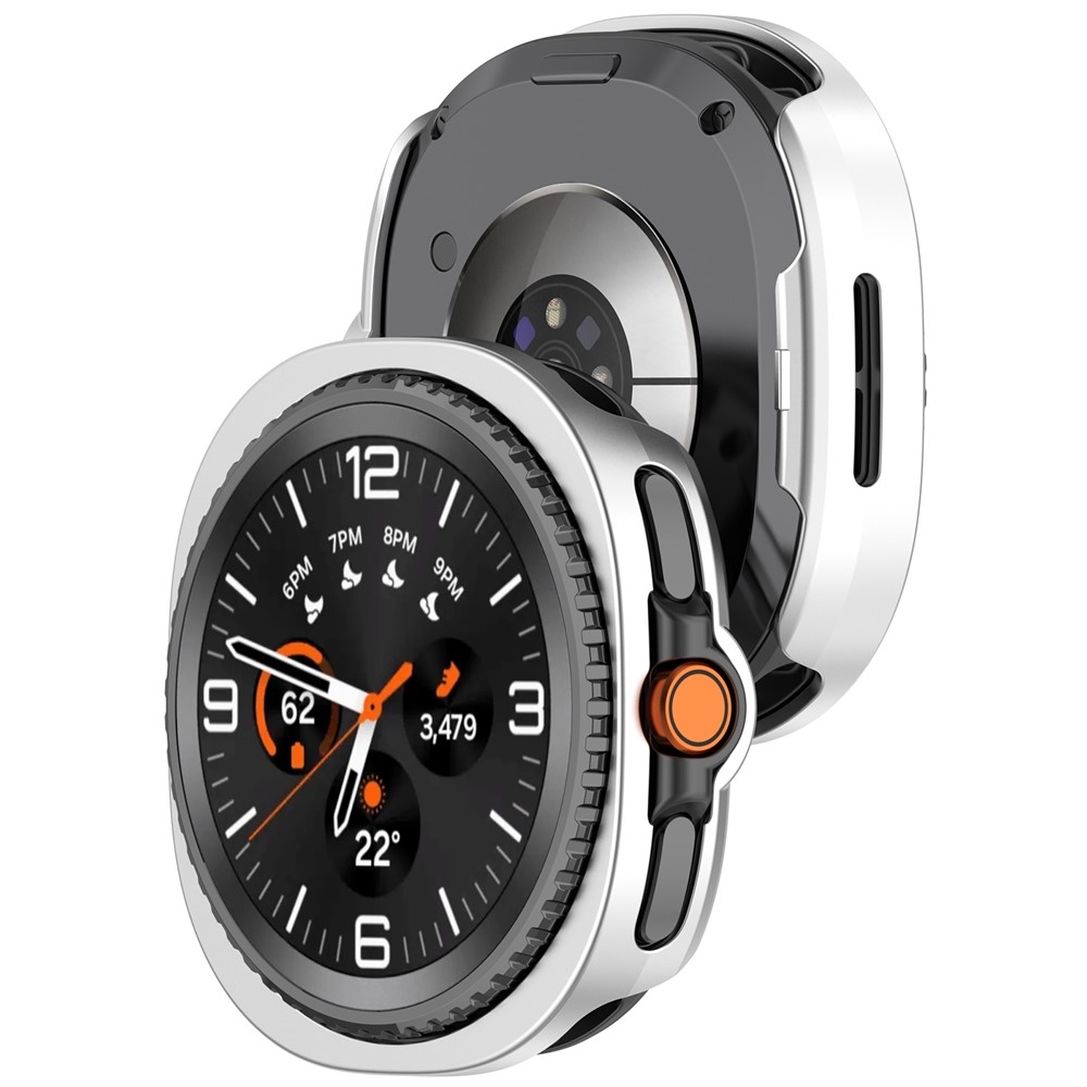 Half plastové nasadzovacie puzdro na Samsung Galaxy Watch8 Classic 46mm - strieborné