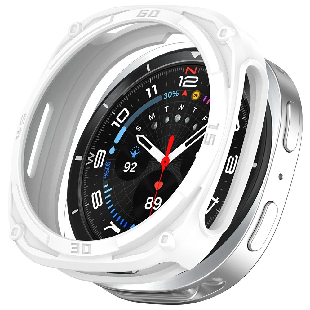 Half plastové nasadzovacie púzdro na Samsung Galaxy Watch9 44mm - biele