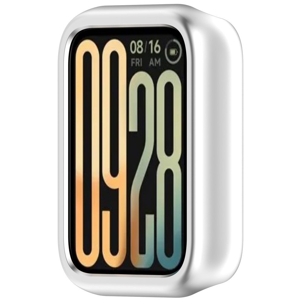 Half plastové nasadzovacie puzdro na Xiaomi Smart Band 10 Pro - strieborné