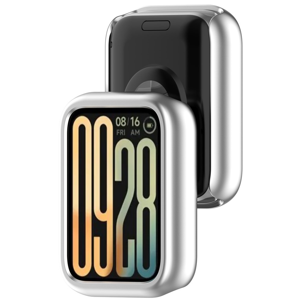 Half plastové nasadzovacie puzdro na Xiaomi Smart Band 10 Pro - strieborné