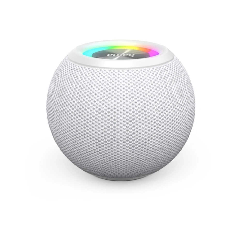 Hama Ball Bluetooth reproduktor 5 W, LED podsvietenie, USB-A, microSD slot - biely