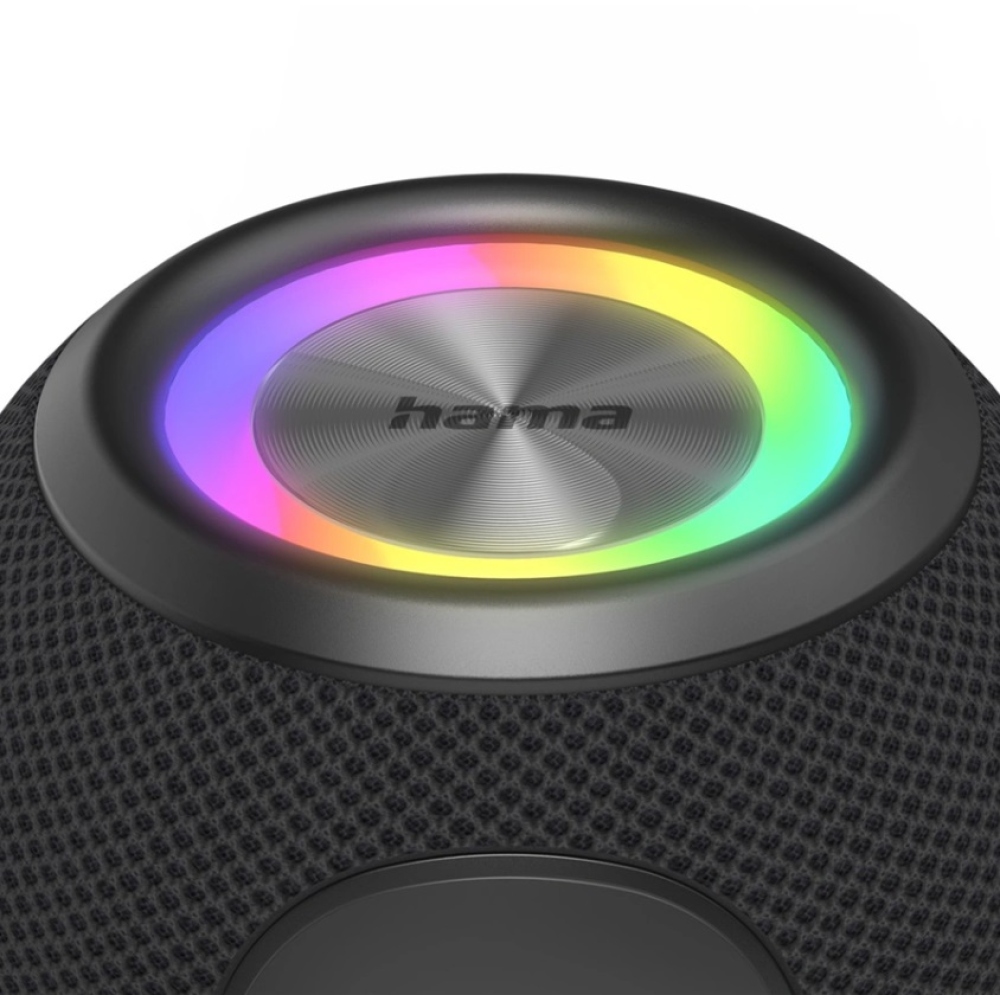 Hama Ball Bluetooth reproduktor 5 W, LED podsvietenie, USB-A, microSD slot - čierny