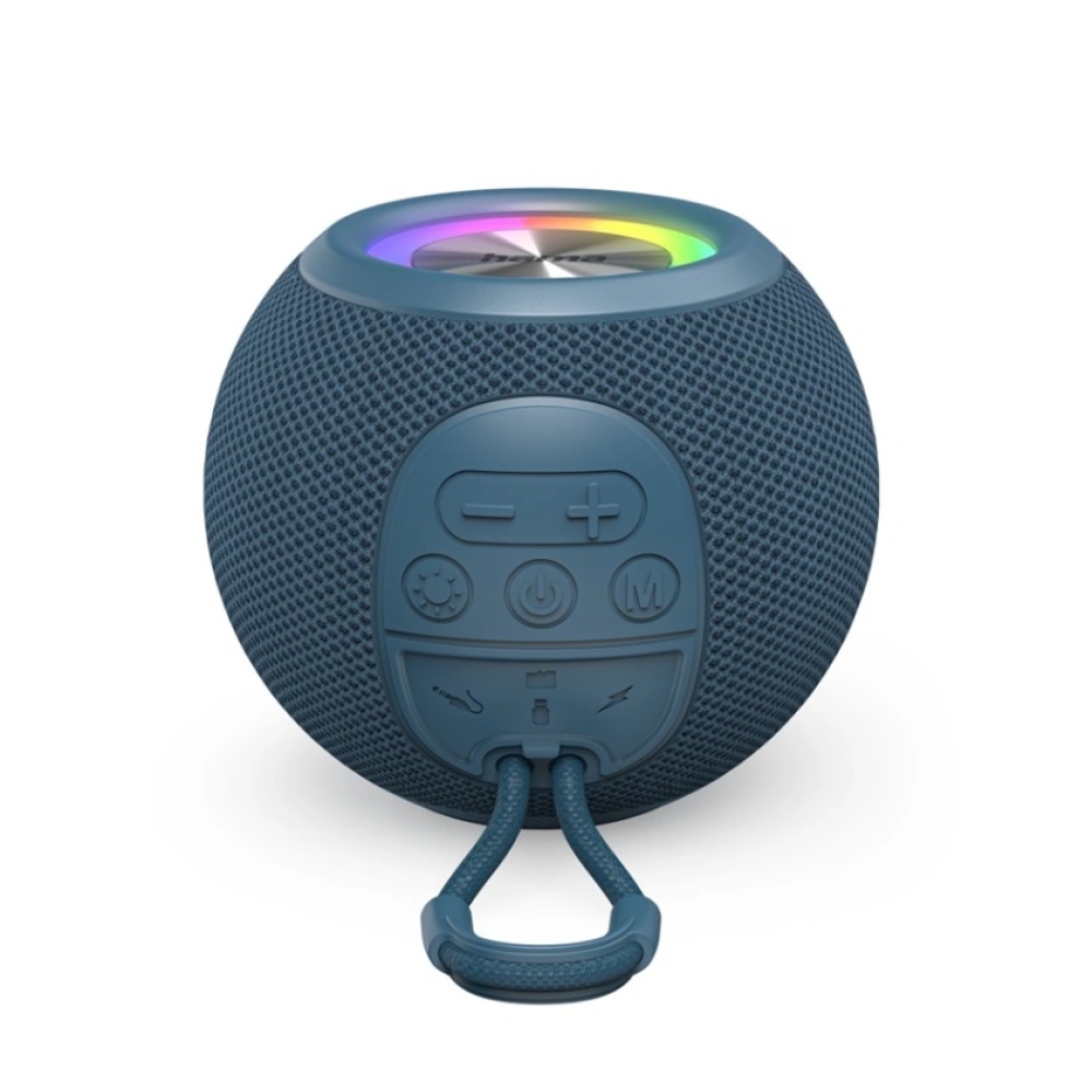 Hama Ball Bluetooth reproduktor 5 W, LED podsvietenie, USB-A, microSD slot - modrý