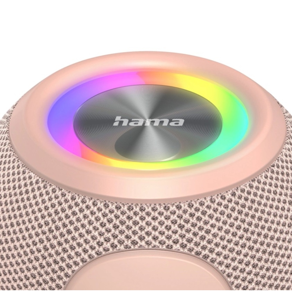 Hama Ball Bluetooth reproduktor 5 W, LED podsvietenie, USB-A, microSD slot - ružový