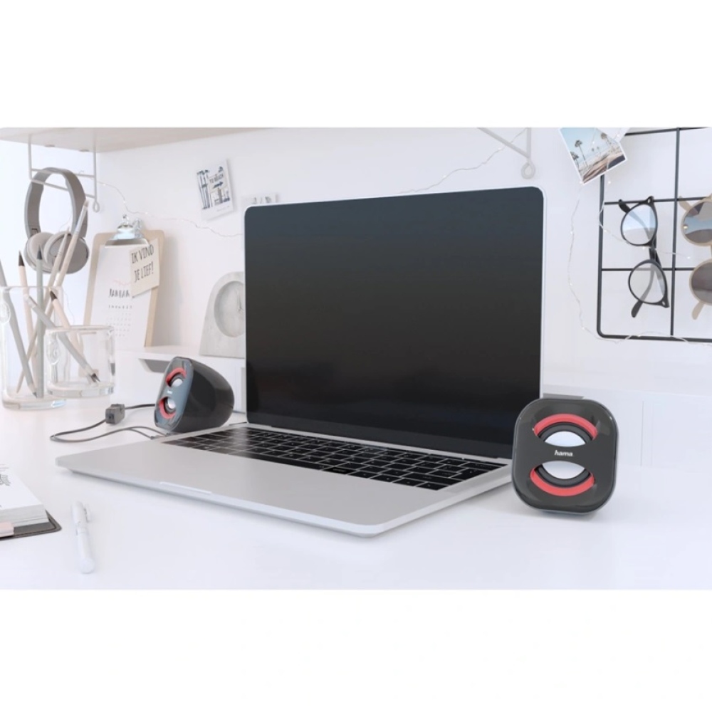 Hama reproduktory k notebooku Sonic Mobil 183 - čierne / červené