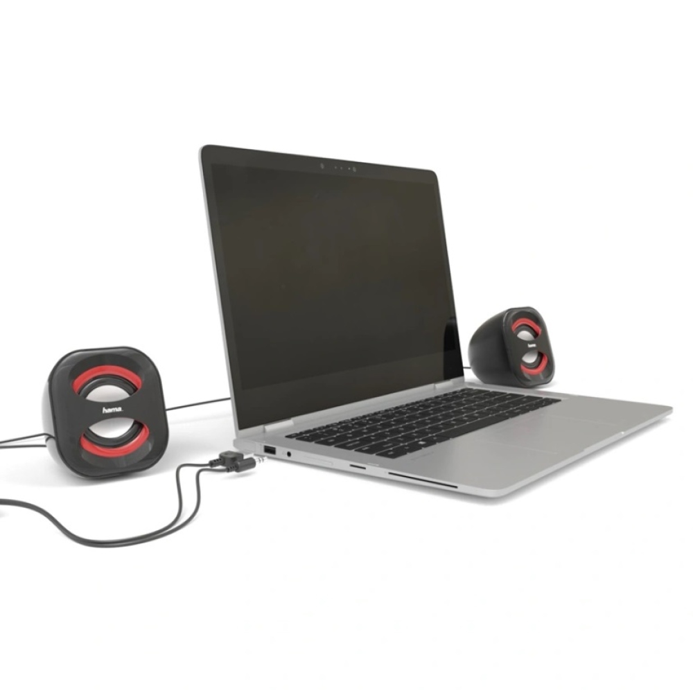 Hama reproduktory k notebooku Sonic Mobil 183 - čierne / červené