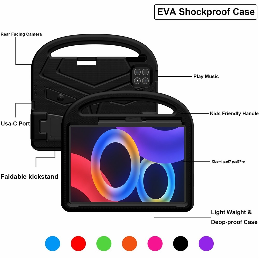 Handle EVA odolné púzdro s úchytom na tablet Xiaomi Pad 8/8 Pro/7/7 Pro - čierne