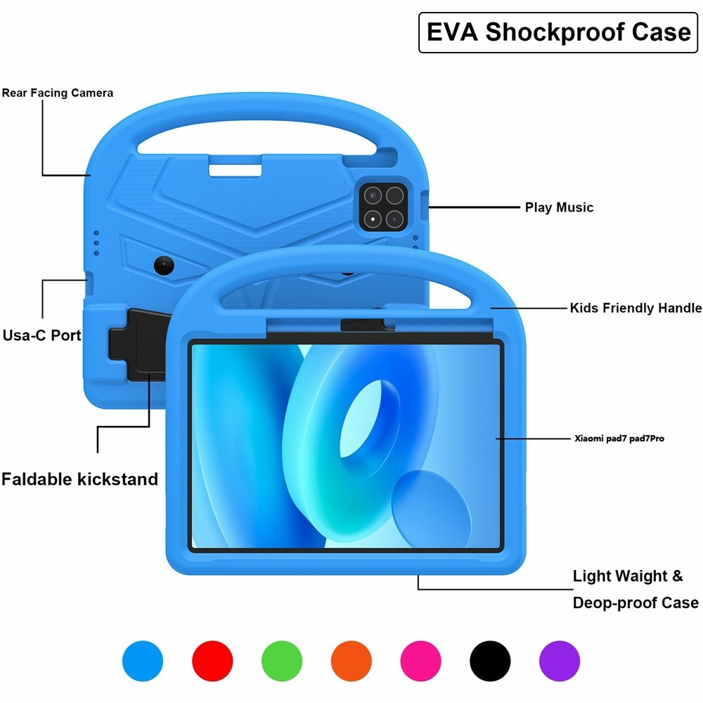 Handle EVA odolné púzdro s úchytom na tablet Xiaomi Pad 8/8 Pro/7/7 Pro - modré