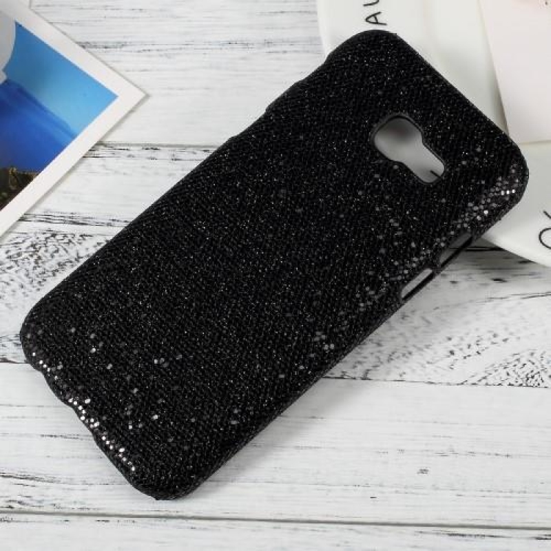 Hardy plastový obal s trblietavými zády pre Samsung Galaxy A3 (2017) - čierny glitter