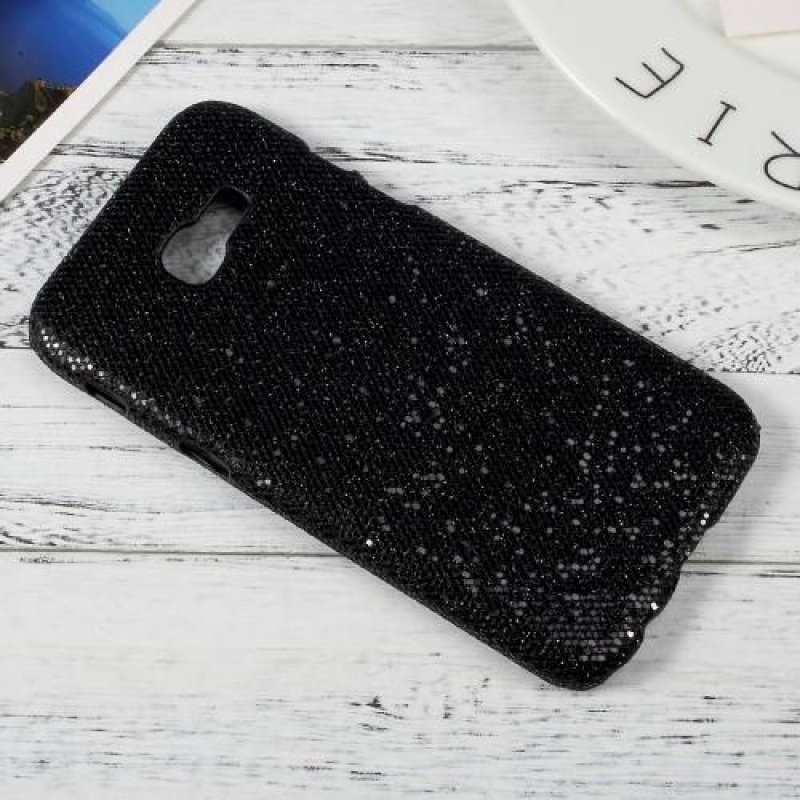 Hardy plastový obal s trblietavými zády pre Samsung Galaxy A3 (2017) - čierny glitter