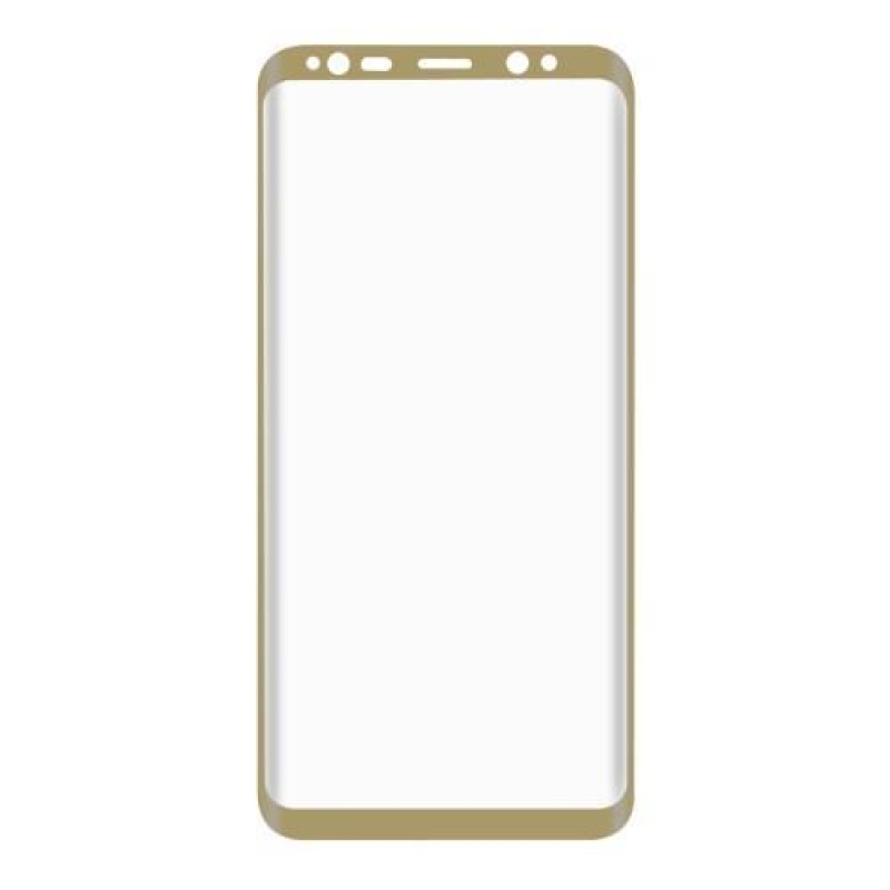 HAT celoplošné fixačné tvrdené sklo s 3D rohy pre Samsung Galaxy S8+ - zlatý lem