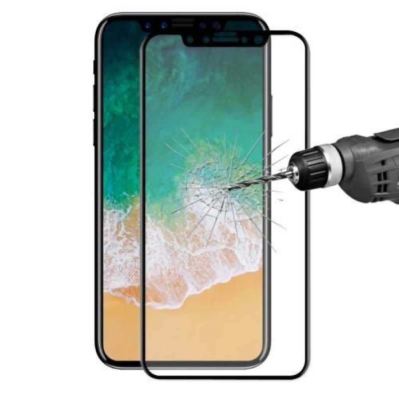 HAT celoplošné tvrdené sklo na mobil iPhone X - čierny rámček