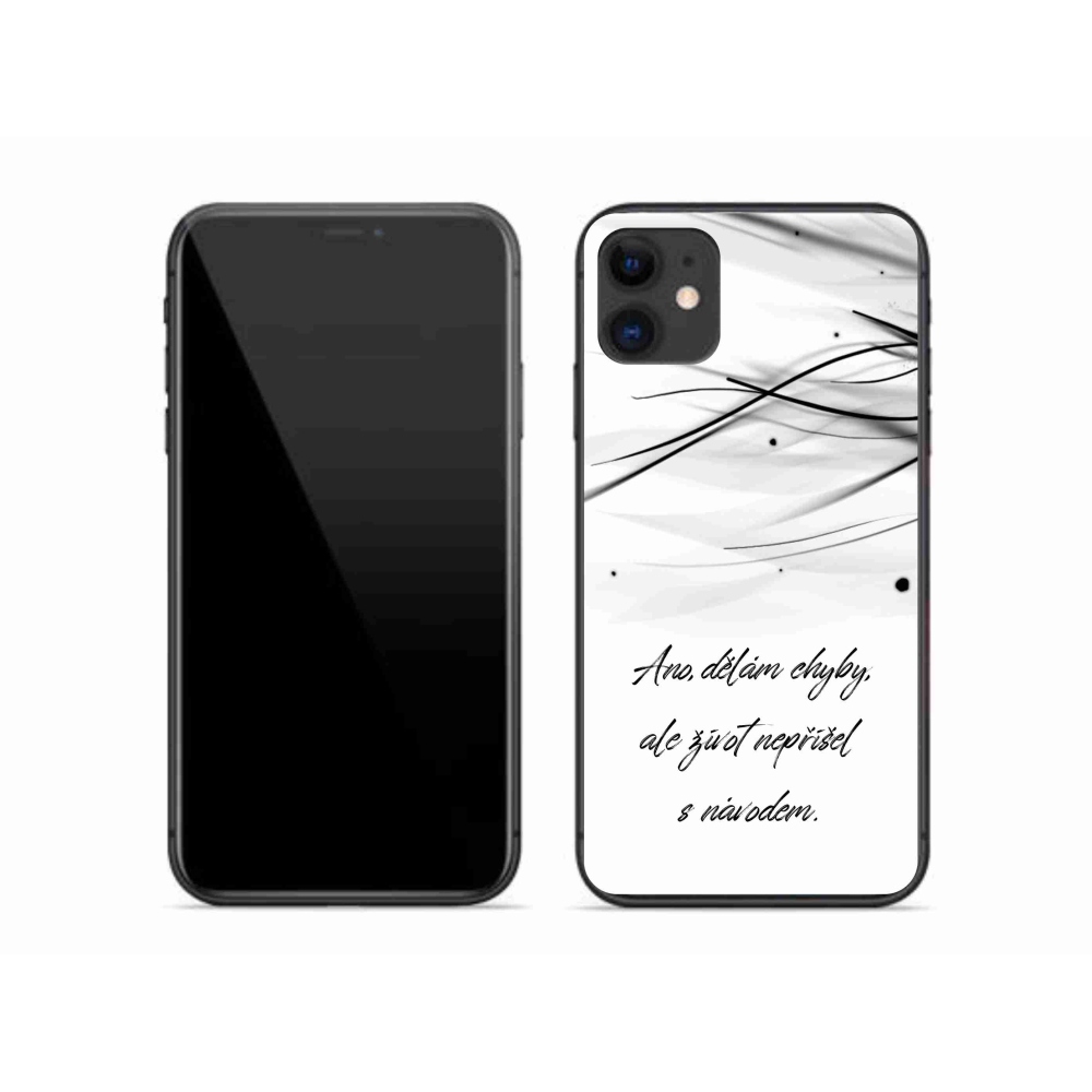 Gélový kryt mmCase na iPhone 11 - citát biele pozadie