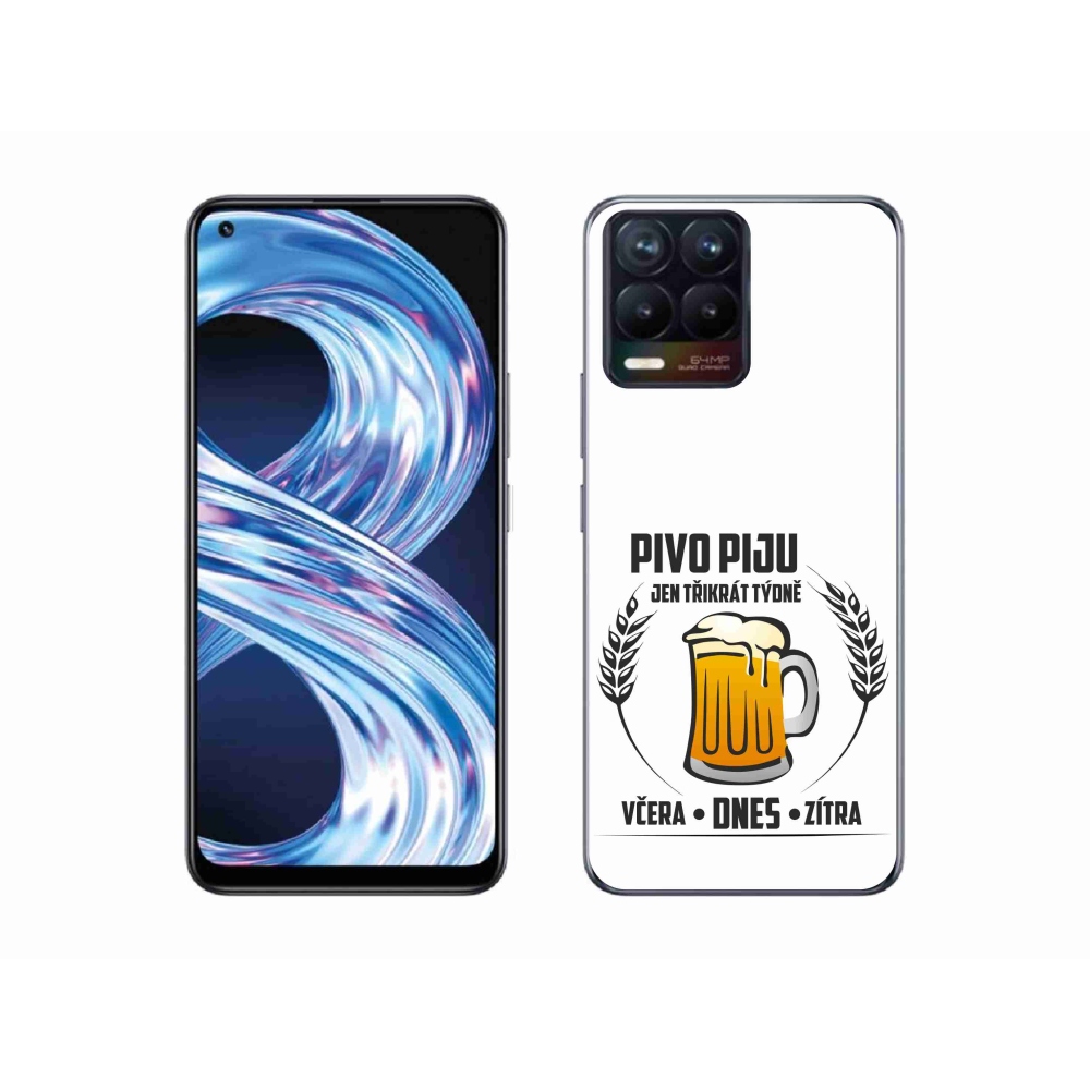 Gélový kryt mmCase na Realme 8 Pro - pivný motív biele pozadie