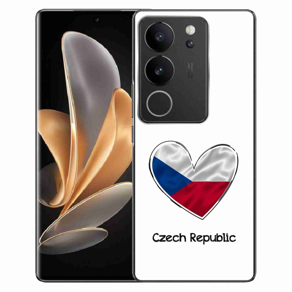 Gélový kryt mmCase na Vivo V29 5G - vlajka srdca biele pozadie
