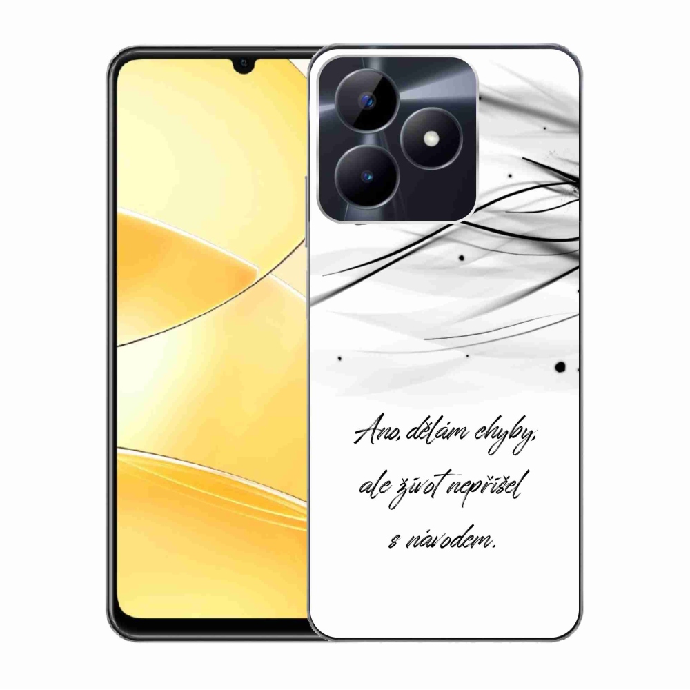Gélový kryt mmCase na Realme C51/C53 - citát biele pozadie
