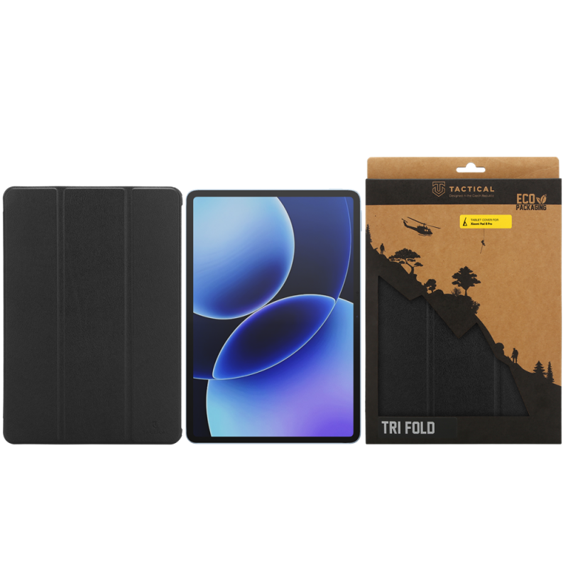 Taktické trojskladové puzdro Book pre Xiaomi Pad 8 Pro Black