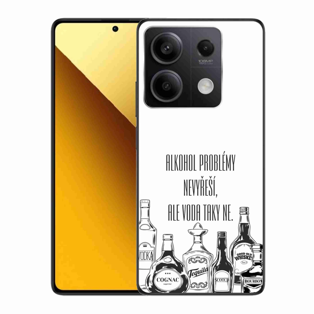 Gélový kryt mmCase na Xiaomi Redmi Note 13 5G - vtipný text biele pozadie
