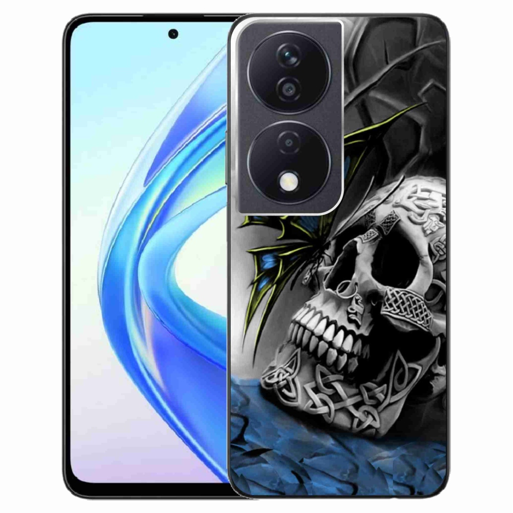 Gélový kryt mmCase na Honor X7b/Honor 90 Smart - motýľ a lebka