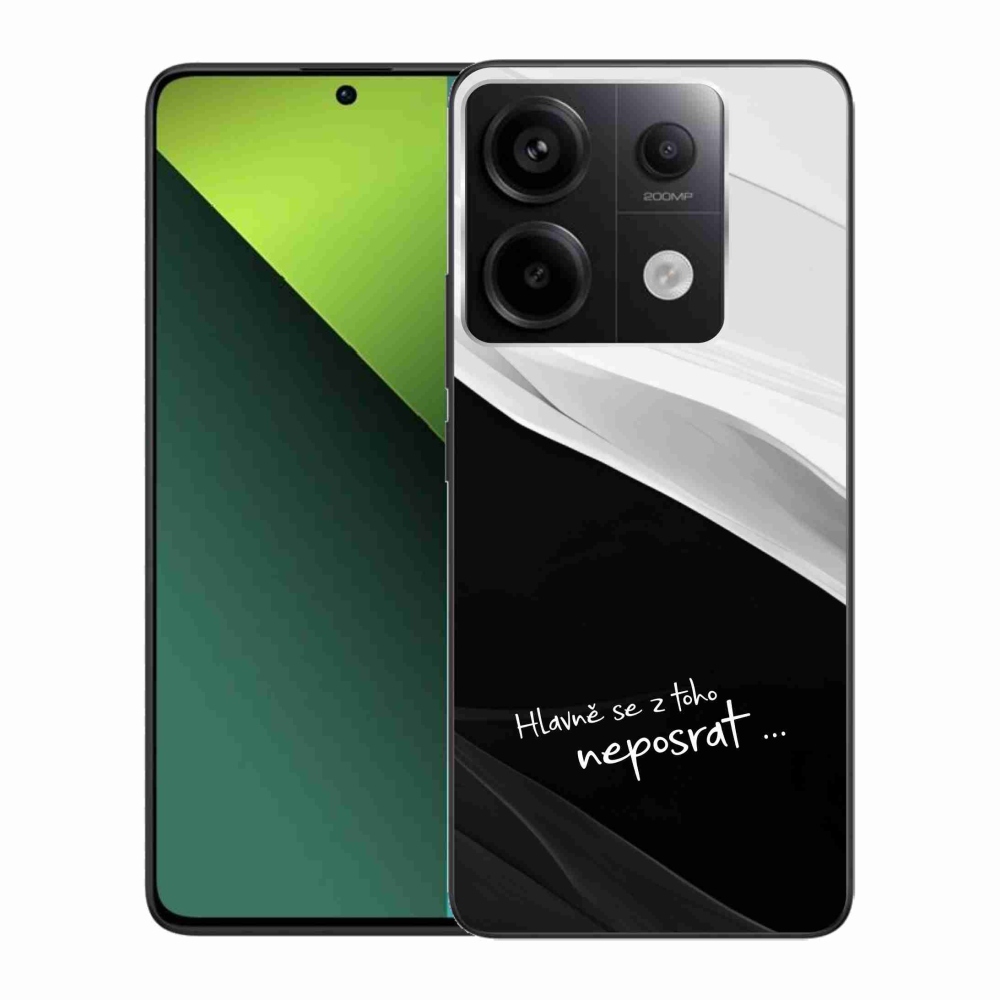 Gélový kryt mmCase na Xiaomi Redmi Note 13 Pro 5G/Poco X6 5G - vtipný text 13 čiernobiele pozadie