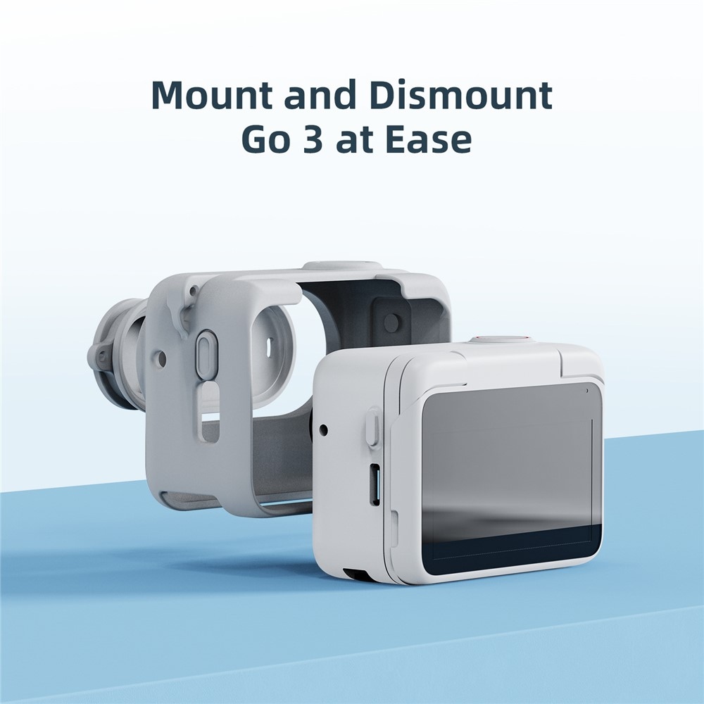 Silikónový ochranný obal AMAGISN s pútkom pre Insta360 GO 3S - čierne