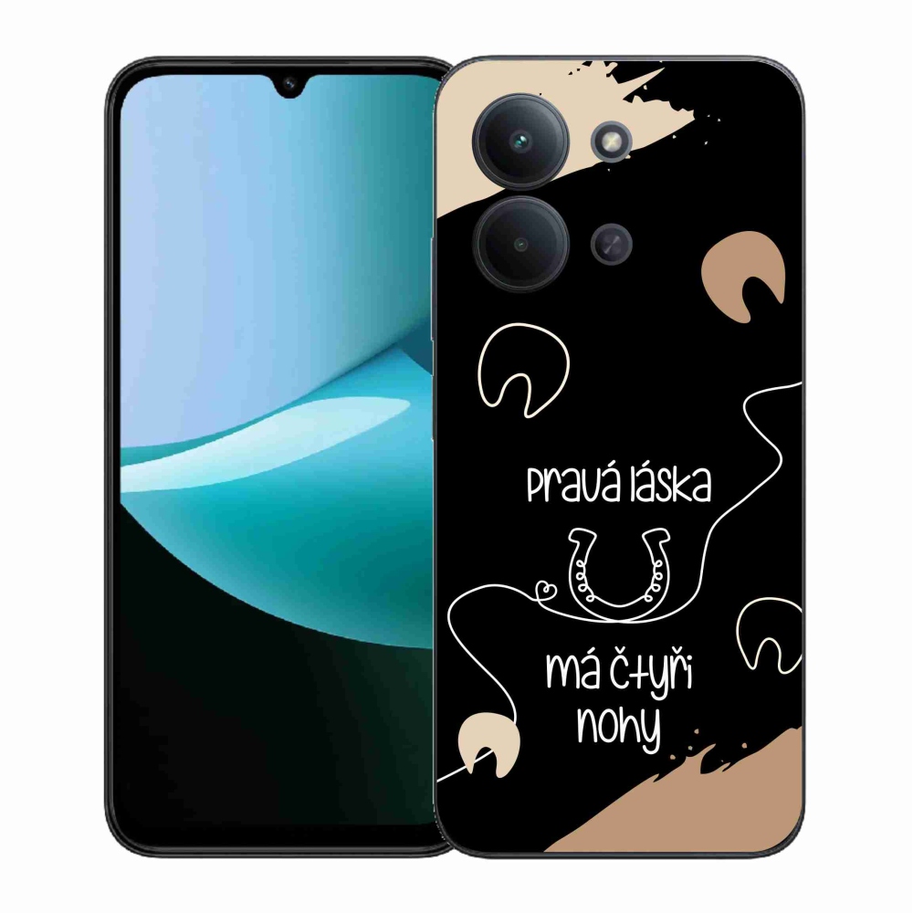 Gélový kryt mmCase na Xiaomi Redmi 15C 4G (171mm)/Poco C85 4G (171mm) - konský motív čierne pozadie