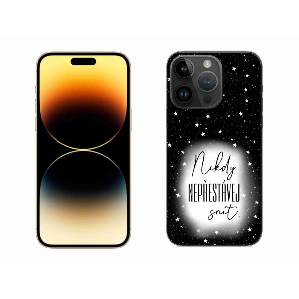 Gélový kryt mmCase na iPhone 14 Pro Max 6.7 - citát 1 bieločierne pozadie