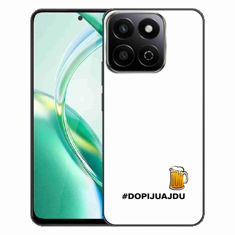 Gélový kryt mmCase na Honor 200 Smart 5G - pivný motív 1 biele pozadie