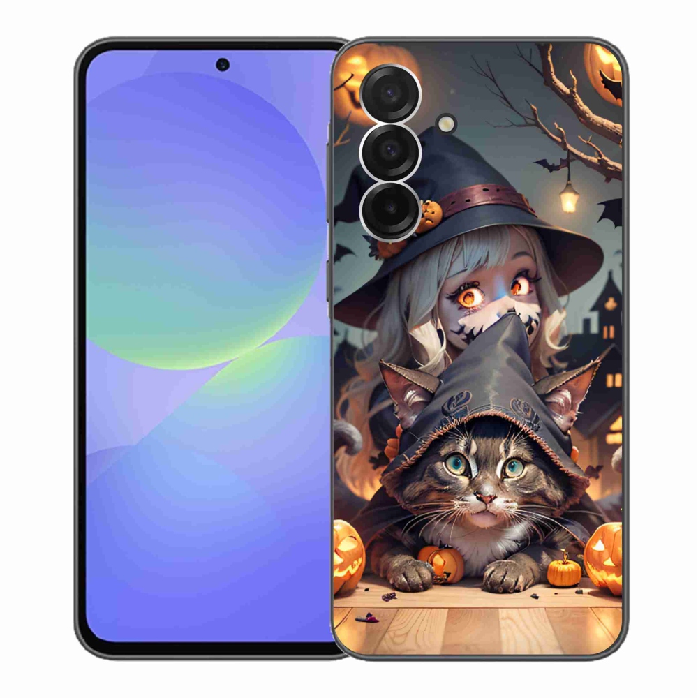 Gélový kryt mmCase na Samsung Galaxy A36 5G - čarodejnica s mačkou