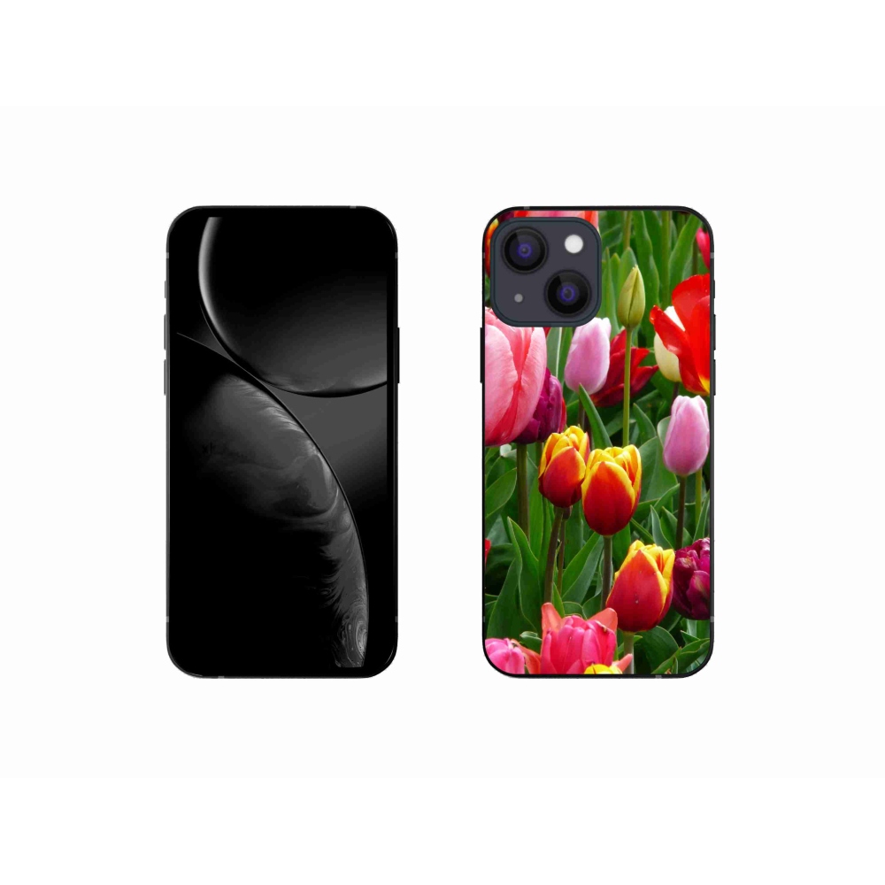 Gélový kryt mmCase na iPhone 13 mini - tulipány