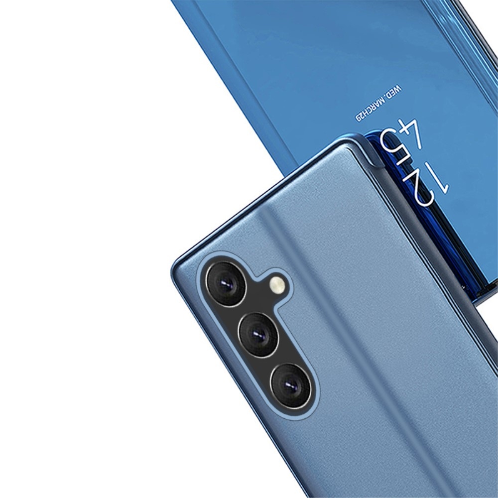Clear zatvárací kryt s priehľadným predkom na Samsung Galaxy A35 5G - modrý
