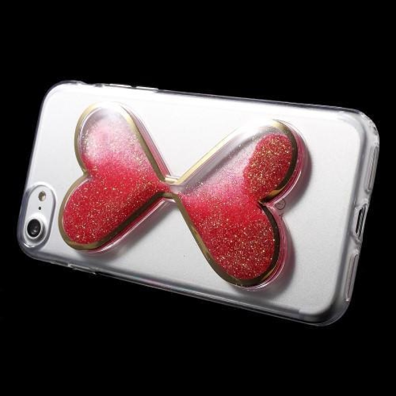 Heart presýpacie gélový obal na iPhone 8 a iPhone 7 - červený