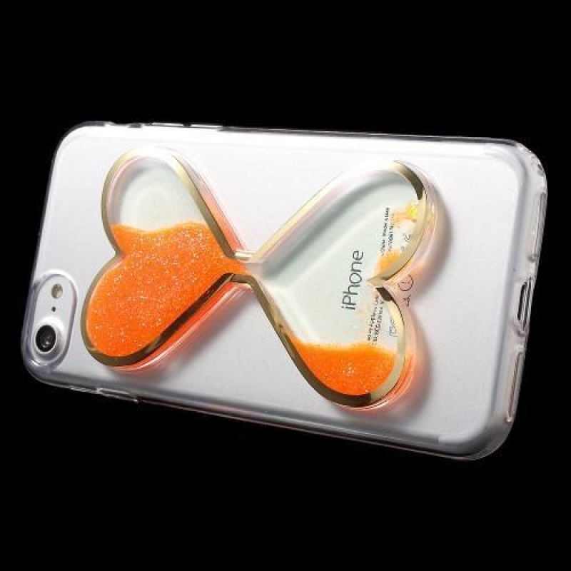 Heart presýpacie gélový obal na iPhone 8 a iPhone 7 - oranžový