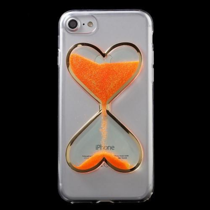Heart presýpacie gélový obal na iPhone 8 a iPhone 7 - oranžový