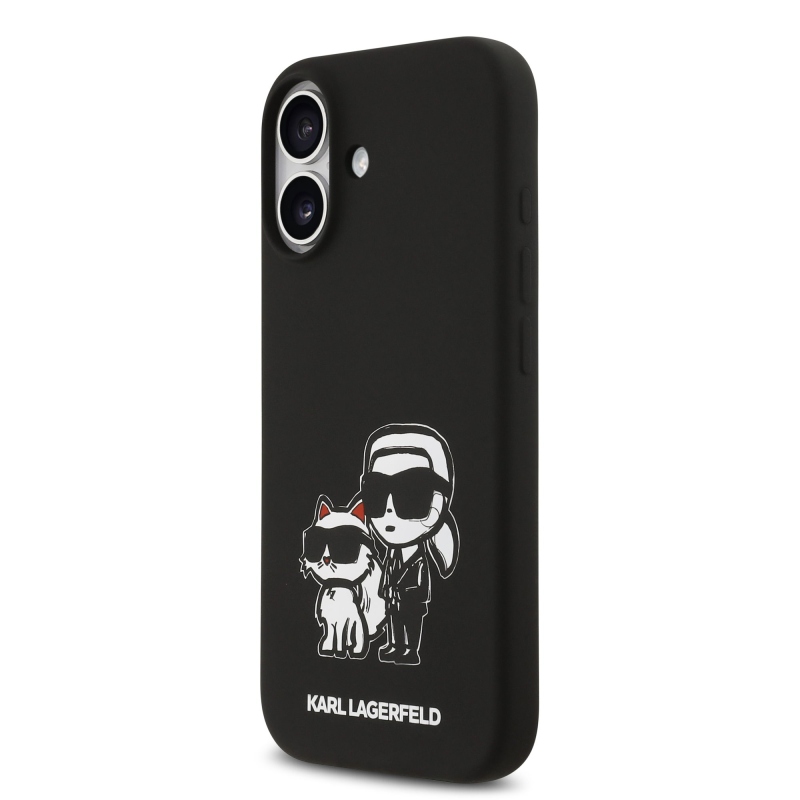 Karl Lagerfeld Liquid Silicone K&CH Sketch MagSafe Back Cover pre iPhone 17 Black