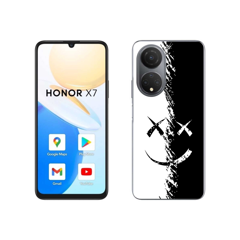 Gélový kryt mmCase na Honor X7 - čiernobiely smajlík