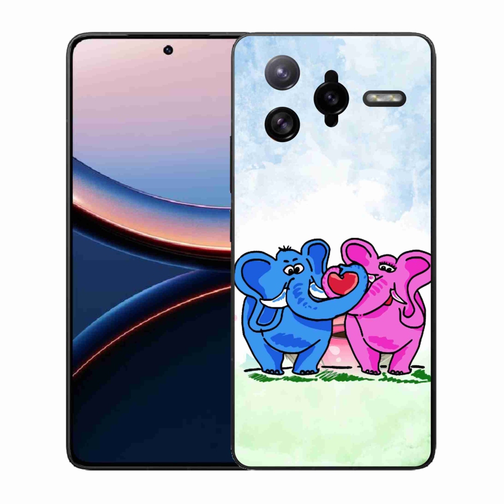 Gélový kryt mmCase na Xiaomi Poco F7 Ultra - zamilovaní slony
