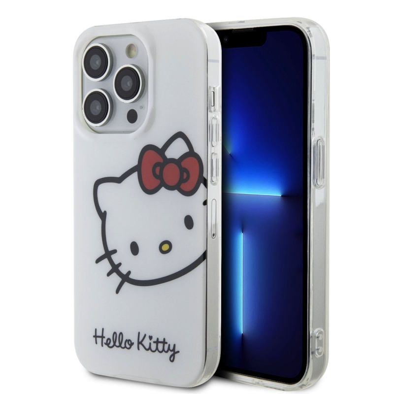 Hello Kitty IML Head Logo Zadný Kryt pre iPhone 15 Pro White