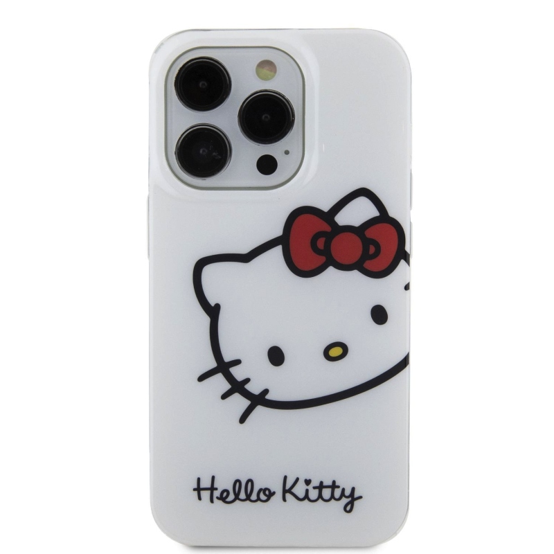 Hello Kitty IML Head Logo Zadný Kryt pre iPhone 15 Pro White