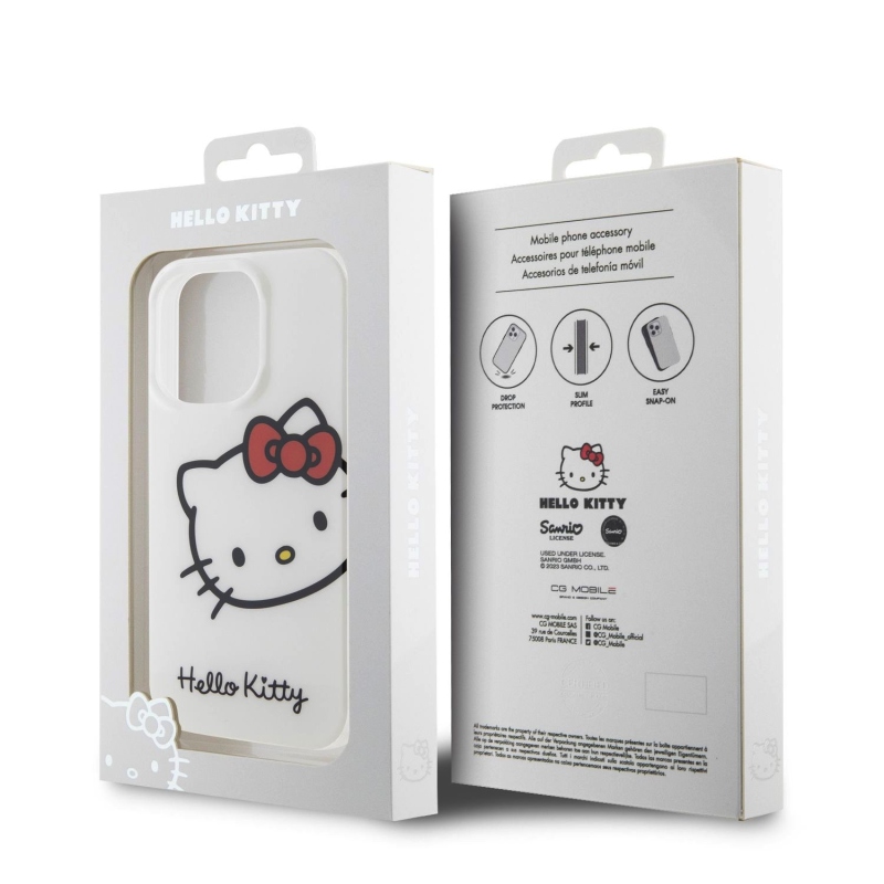 Hello Kitty IML Head Logo Zadný Kryt pre iPhone 15 Pro White