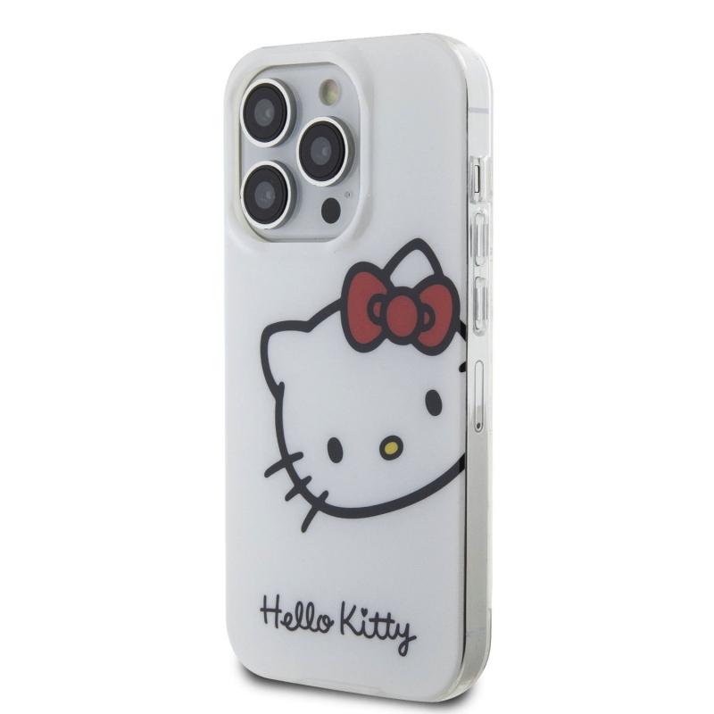 Hello Kitty IML Head Logo Zadný Kryt pre iPhone 15 Pro White