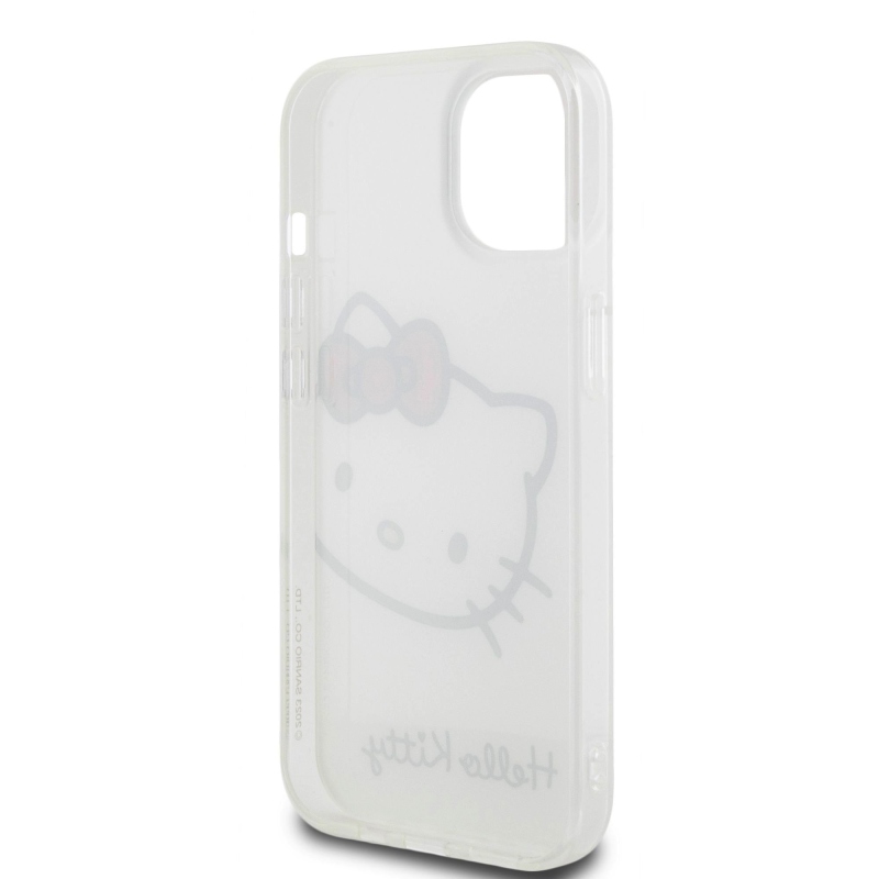 Hello Kitty IML Head Logo Zadný Kryt pre iPhone 15 White