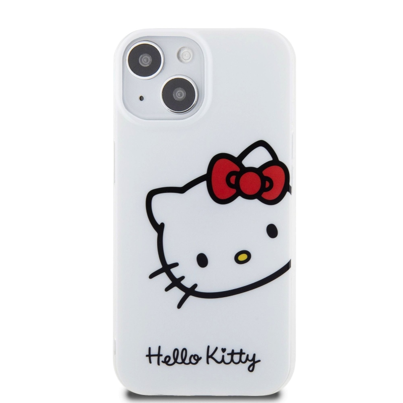 Hello Kitty IML Head Logo Zadný Kryt pre iPhone 15 White