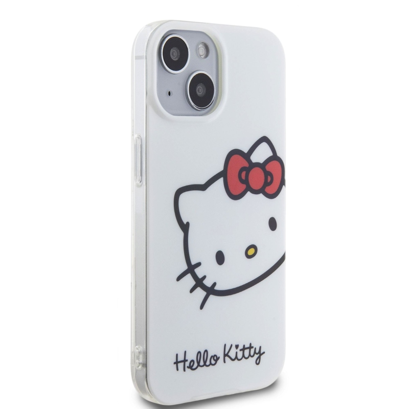 Hello Kitty IML Head Logo Zadný Kryt pre iPhone 15 White