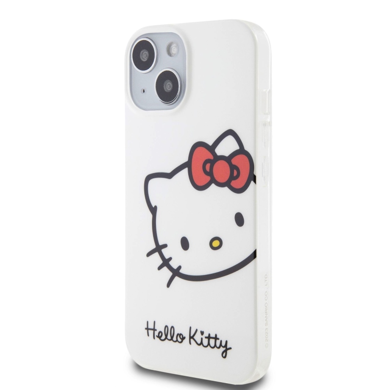Hello Kitty IML Head Logo Zadný Kryt pre iPhone 15 White