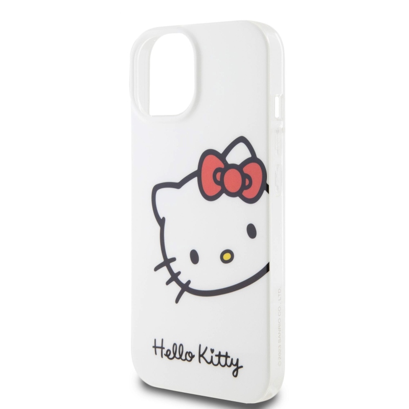 Hello Kitty IML Head Logo Zadný Kryt pre iPhone 15 White